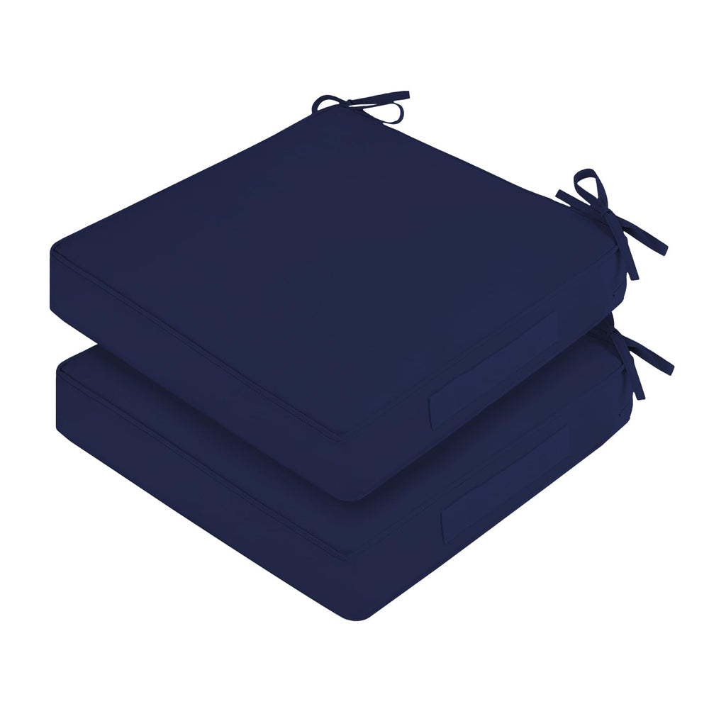 HOMELYSIAN front view of navy cushion pair showing neat finish and color