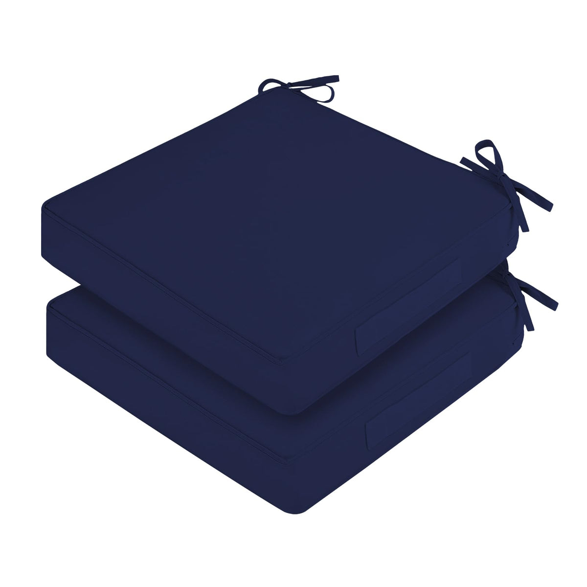 HOMELYSIAN front view of navy cushion pair showing neat finish and color