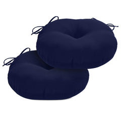 HOMELYSIAN front view navy round cushions showing color and fit