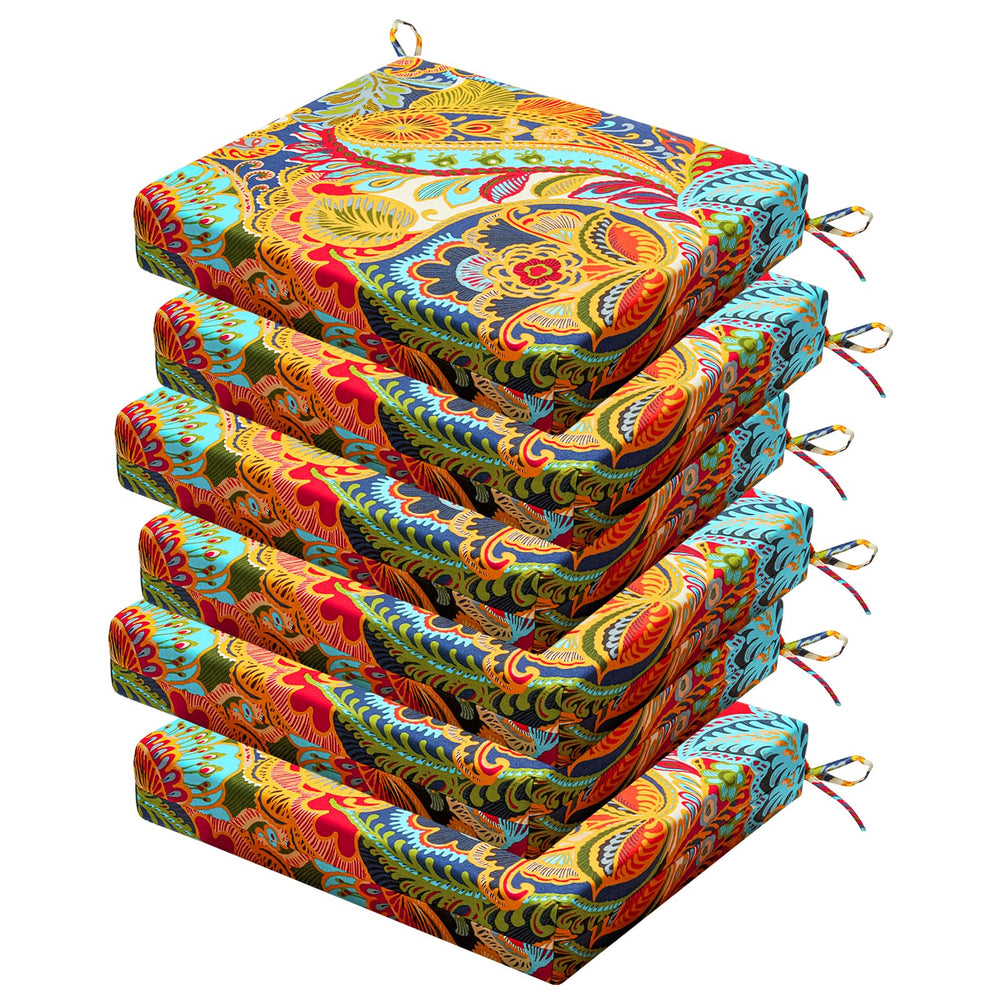 HOMELYSIAN six-piece paisley cushion set displayed front view adds pattern and comfort