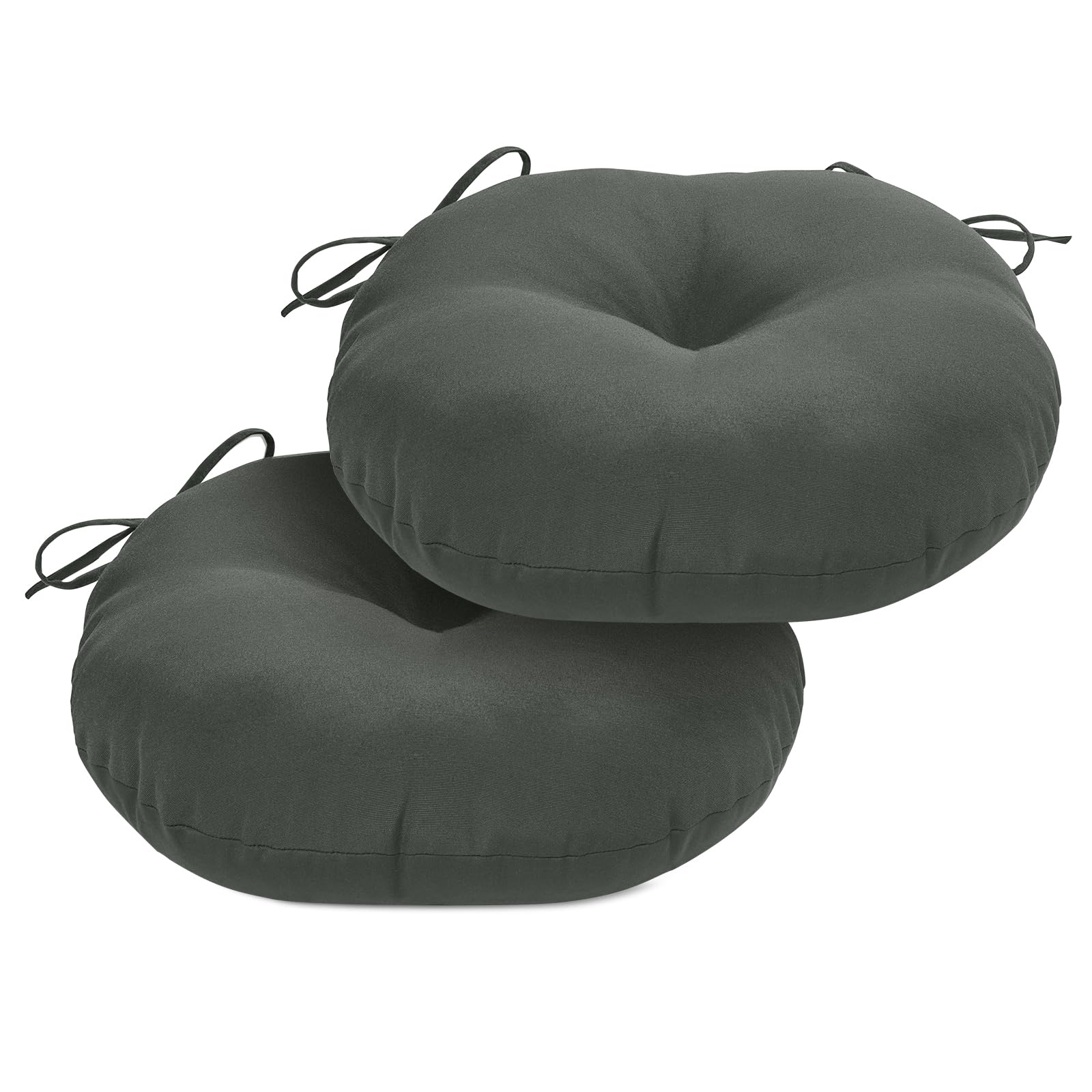HOMELYSIAN front view showing tufted round cushions for sturdy outdoor seating