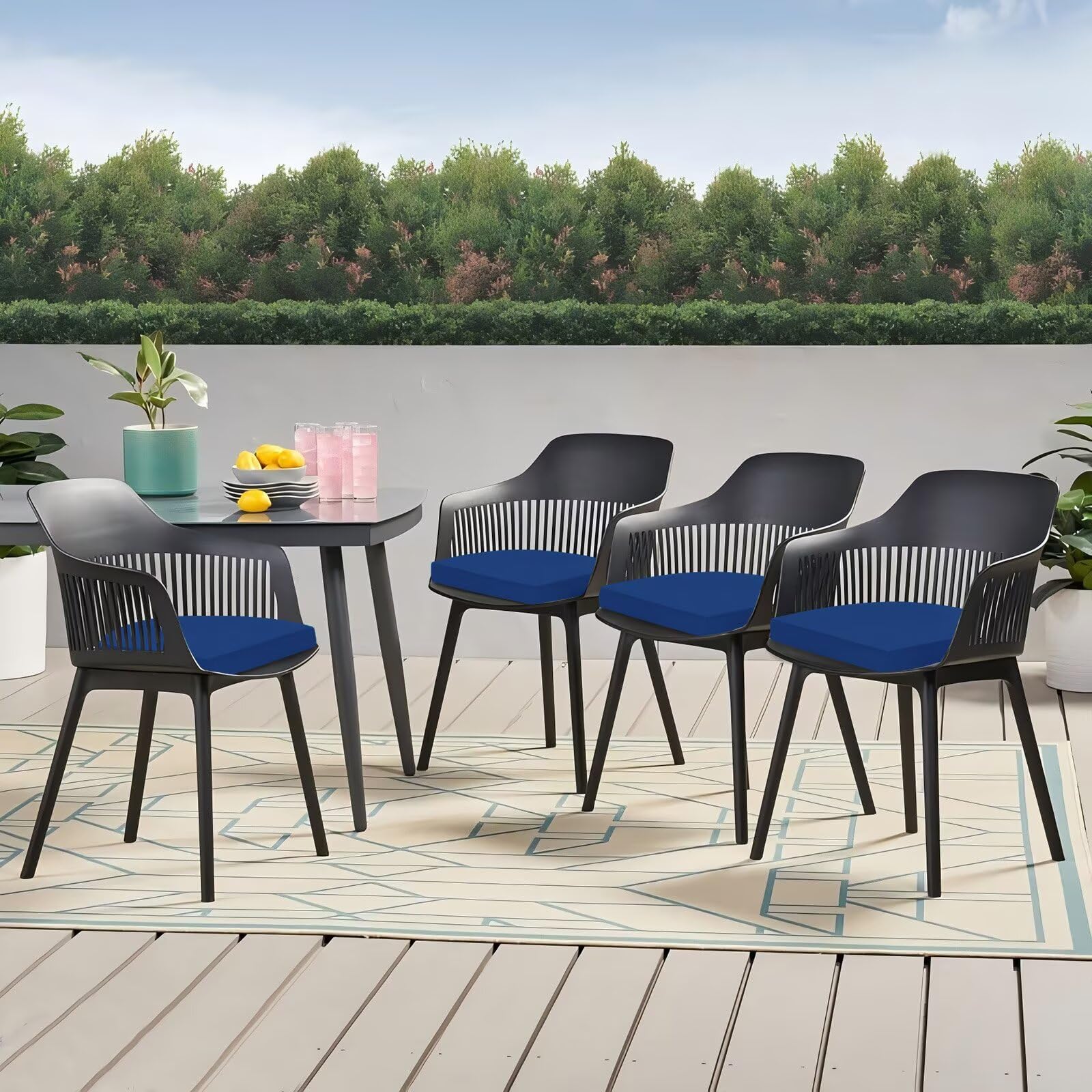 HOMELYSIAN cushions on balcony with coffee highlighting cozy outdoor seating and relaxed mornings
