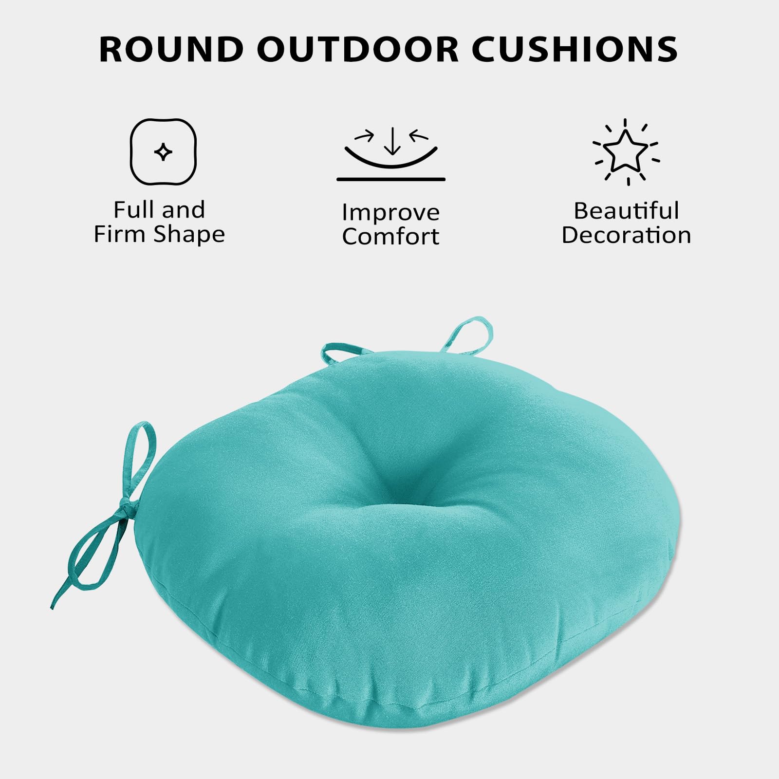 HOMELYSIAN cushion on bistro chair outdoors showing weather-ready seating benefit
