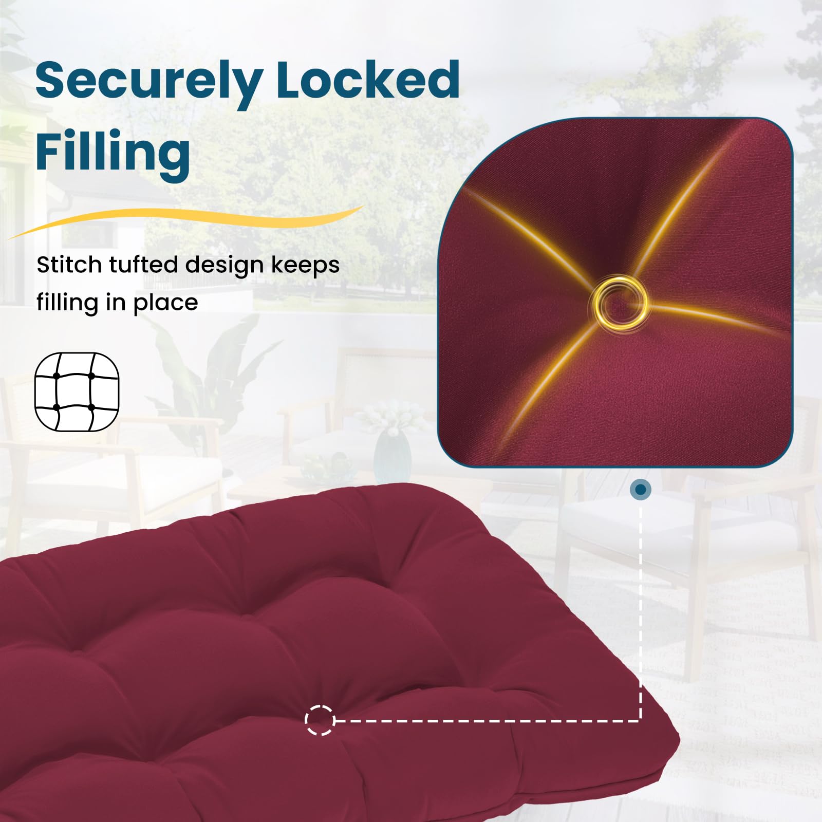 HOMELYSIAN reversed cushion side showing reversible use for longer life