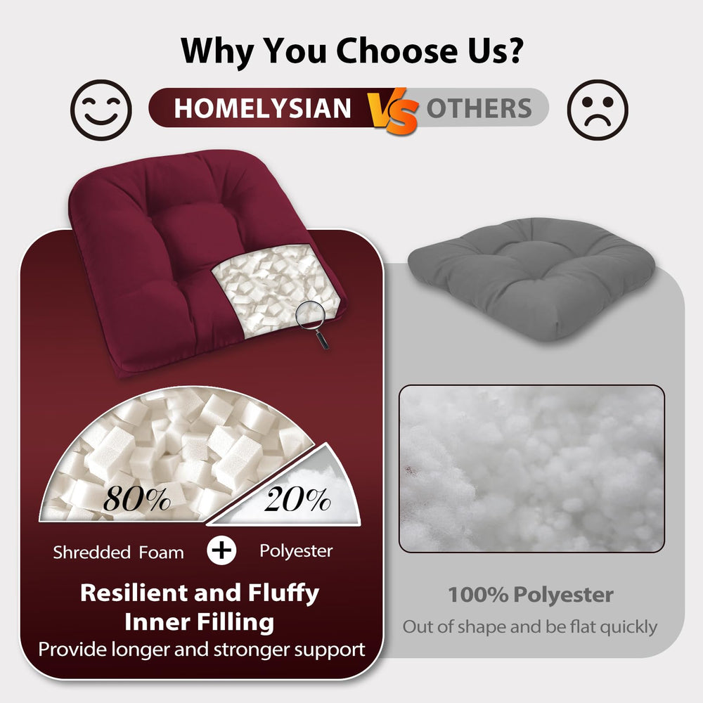 HOMELYSIAN cushion beside a ruler showing 19x19 inches for accurate size and fit confirmation