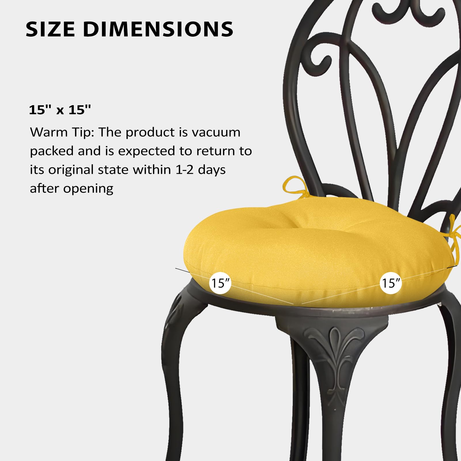HOMELYSIAN cushion beside a ruler showing 15x15 inch scale for accurate size selection