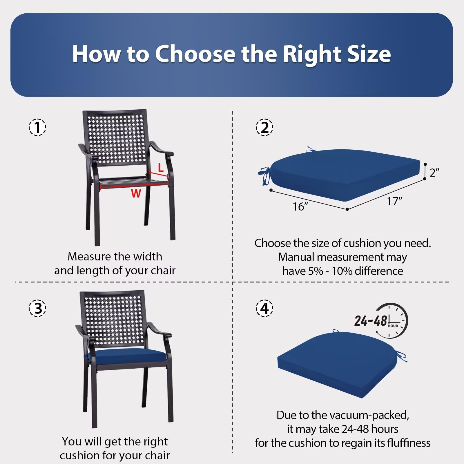 HOMELYSIAN four cushions arranged on patio chairs showing coordinated style and practical use