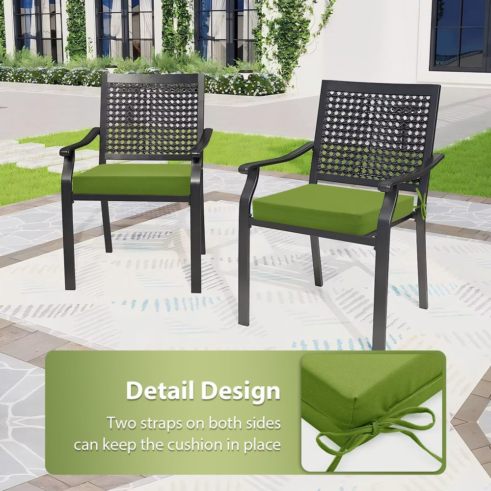 HOMELYSIAN tie strap detail demonstrates secure attachment to chairs