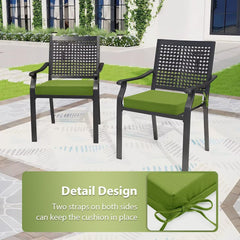HOMELYSIAN tie strap detail demonstrates secure attachment to chairs