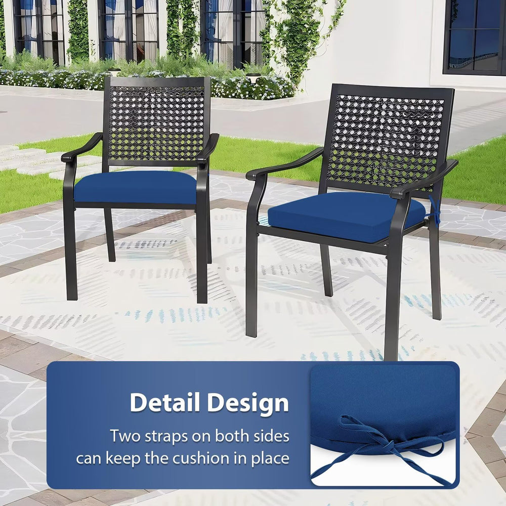 HOMELYSIAN tie straps detail demonstrating secure non-slip attachment to outdoor chairs
