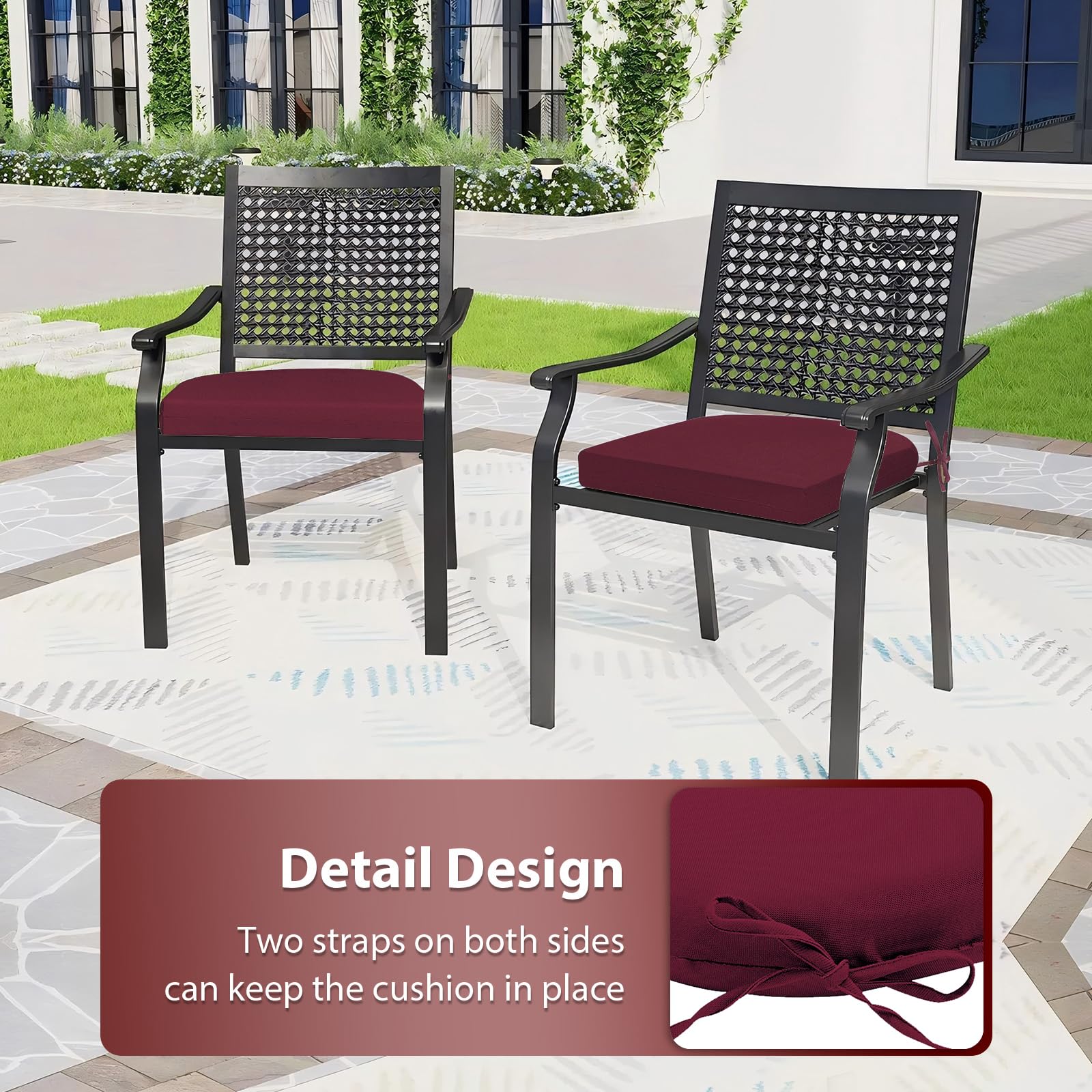 HOMELYSIAN ties and non-slip back detail ensuring cushions stay securely in place