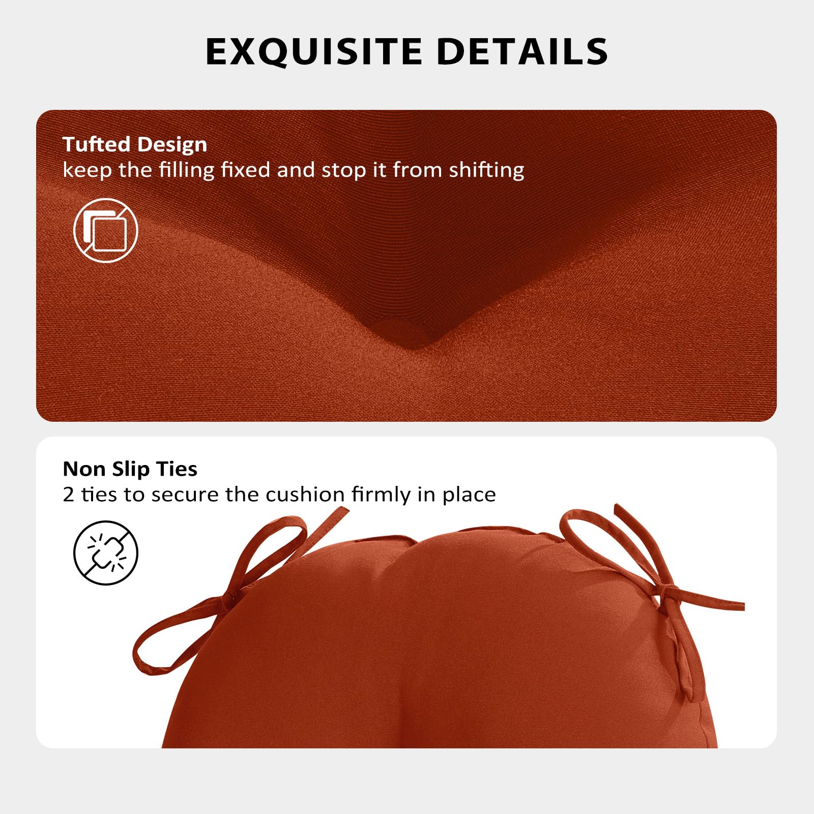 HOMELYSIAN tufted center stitch detail demonstrating filling stability and neat appearance