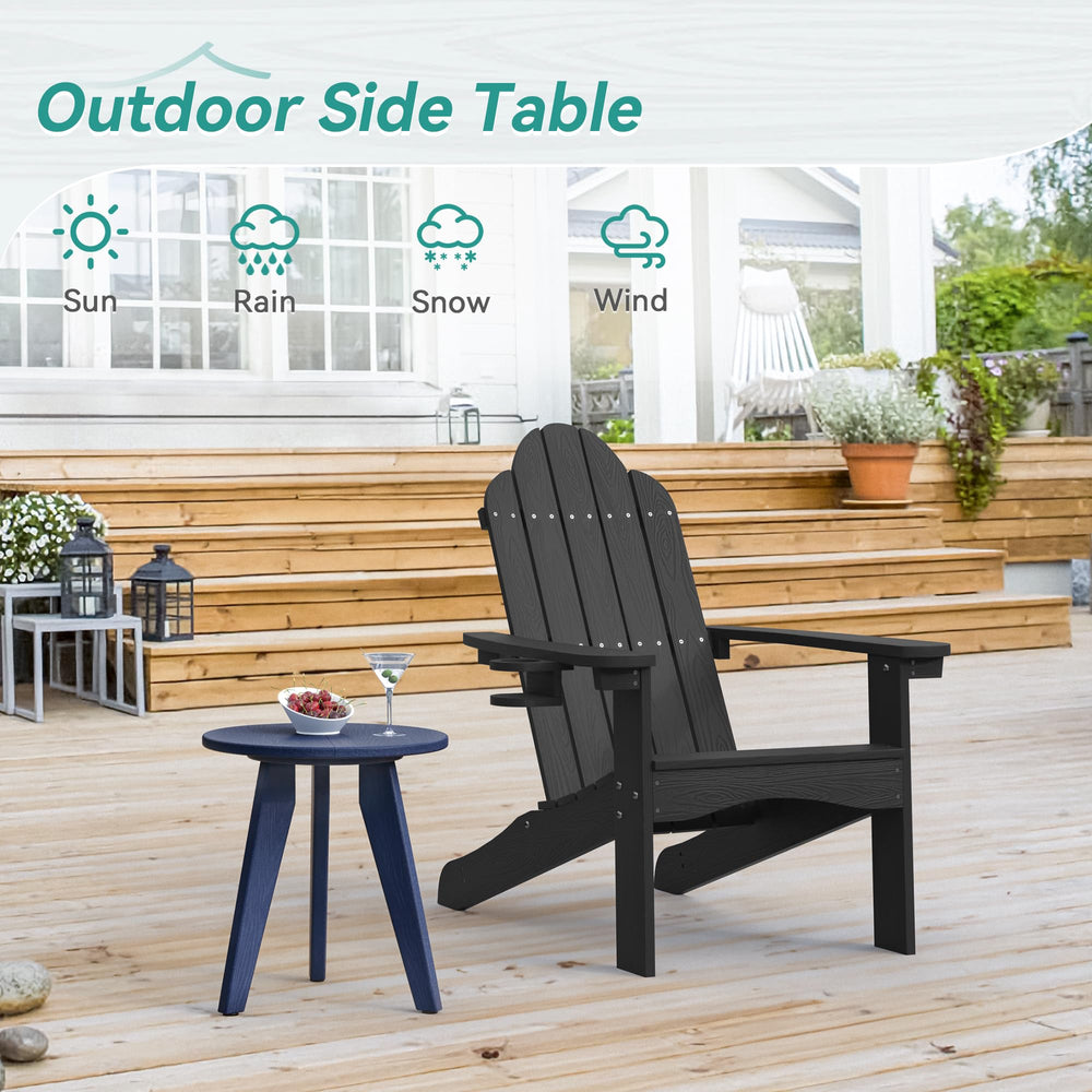 Homenjoy table on patio next to chairs demonstrating outdoor use and convenience