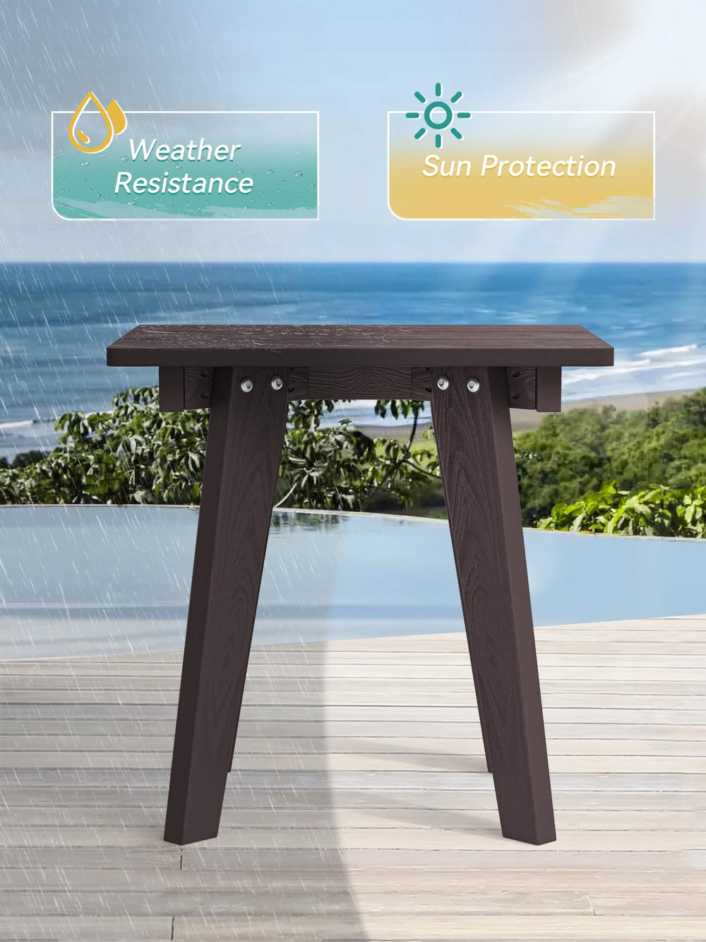 Homenjoy side table holding drinks and snacks for outdoor convenience