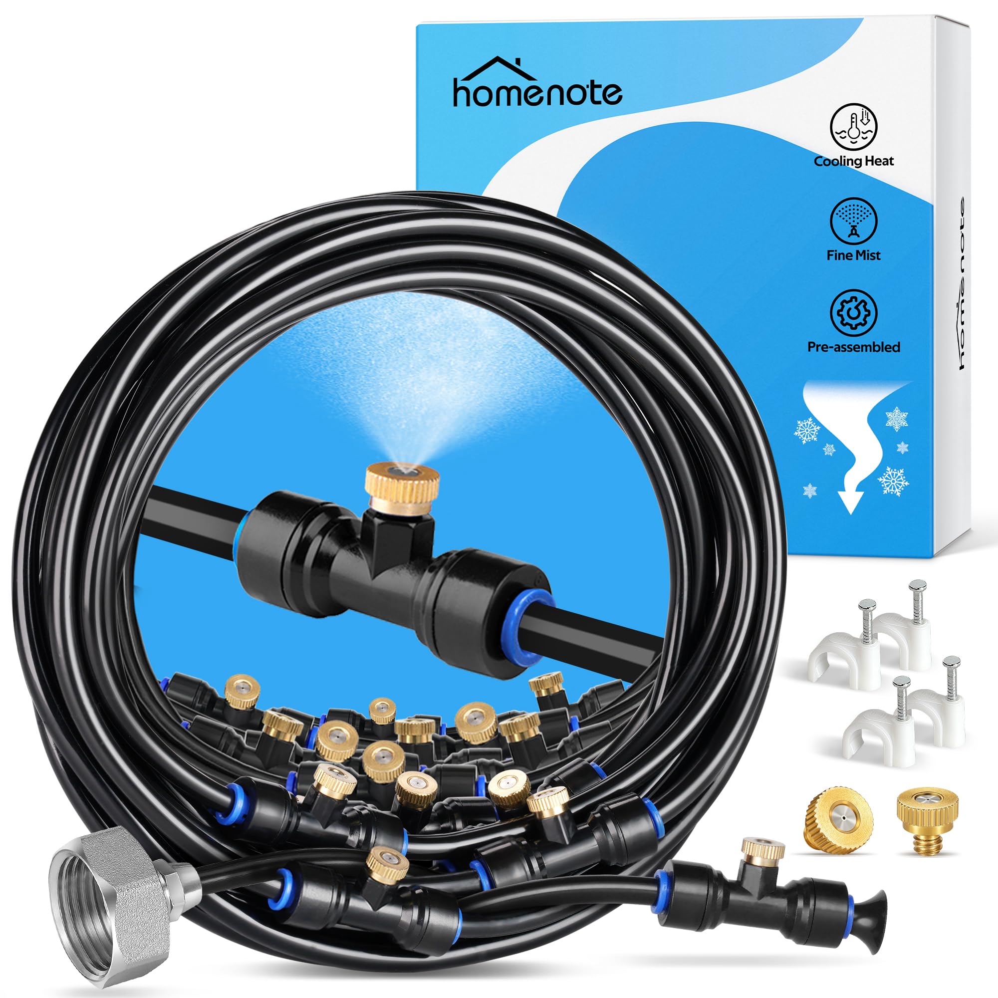 homenote front packaging shot showing complete mister kit and quick setup benefit