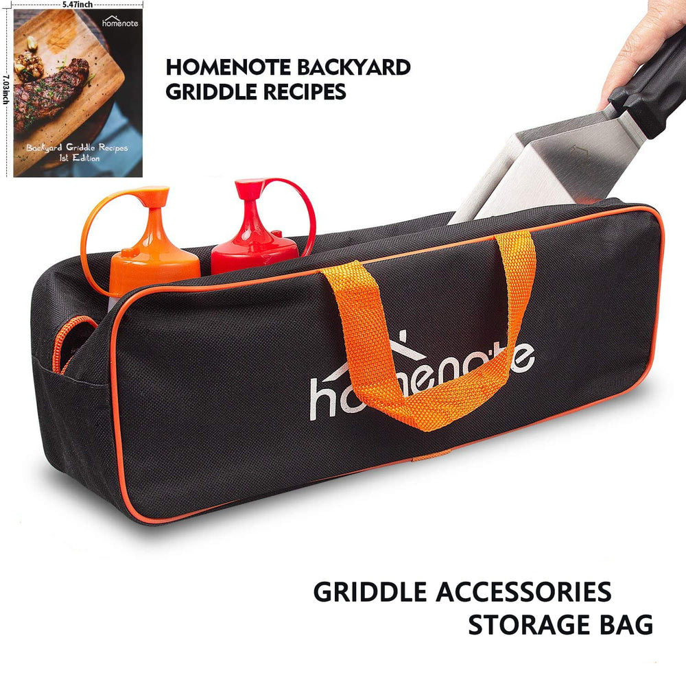 HOMENOTE griddle in use flipping burgers showing kit performance benefit