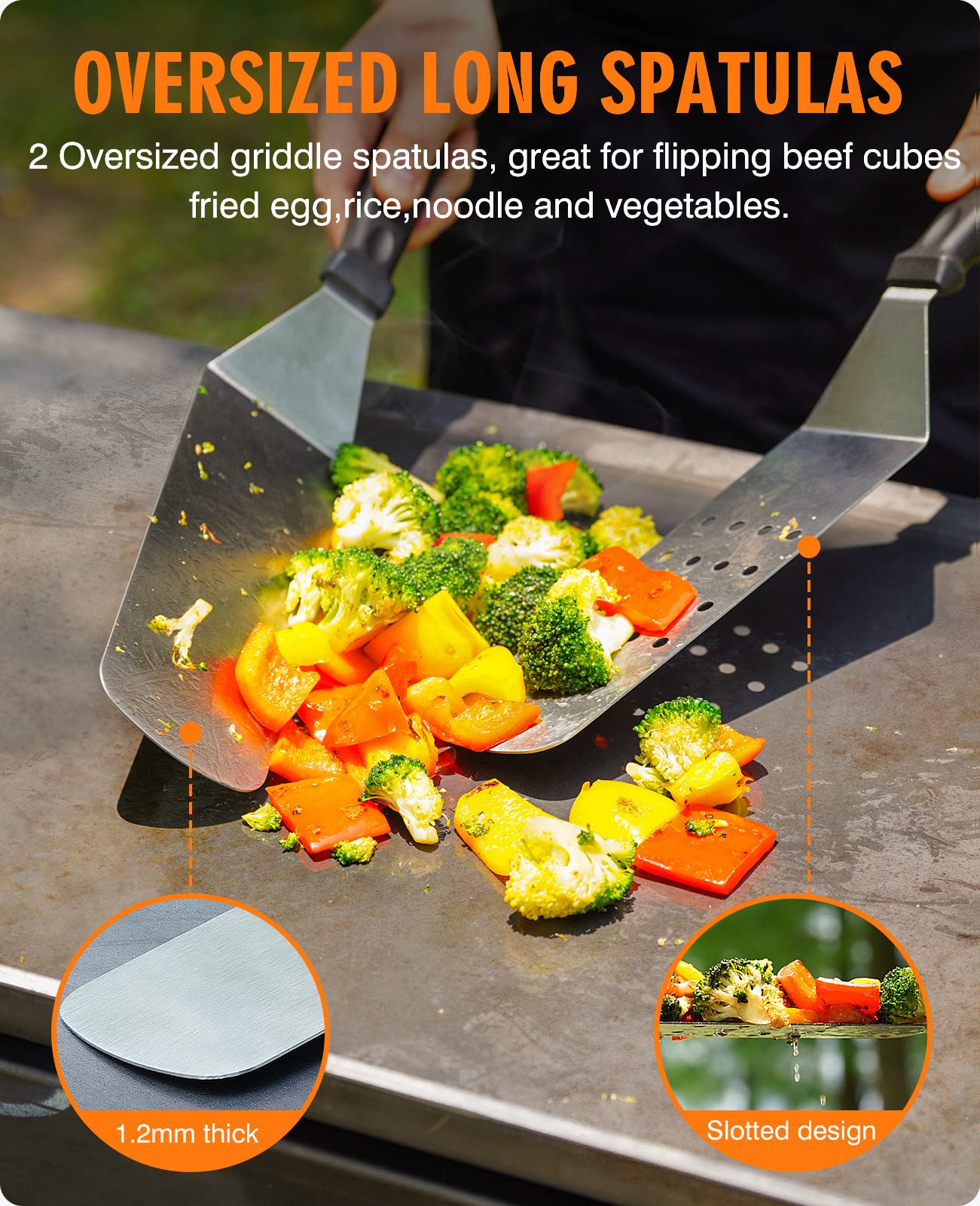 homenote large spatula close-up blade for heavy flipping strength