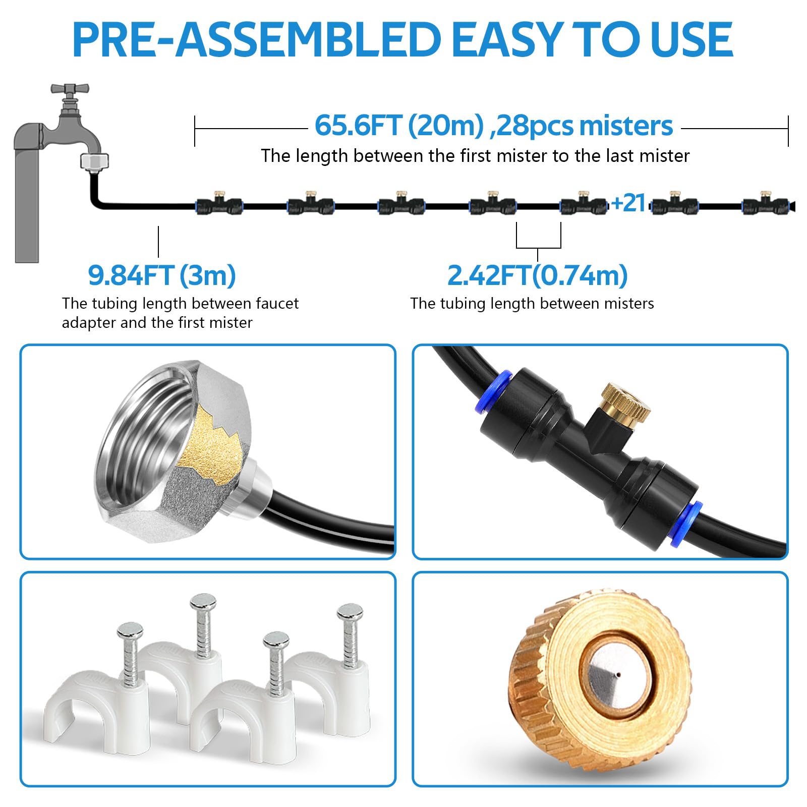 homenote brass nozzle close-up highlighting corrosion resistance and fine mist