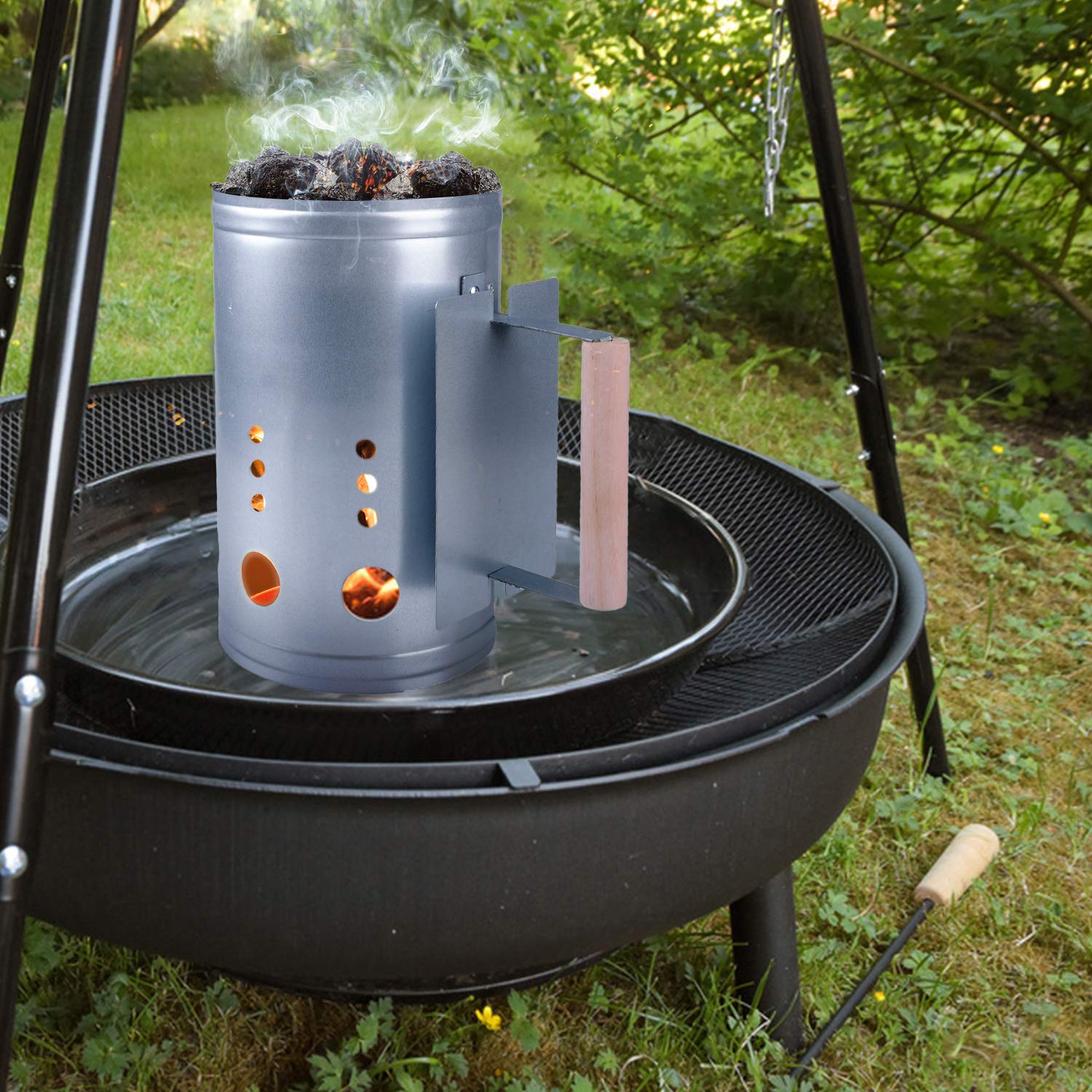homenote portable blower unit demonstrating airflow boost for faster coals