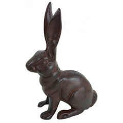 HomeOffice cast iron bunny front view showing textured detail and sturdy weight benefit