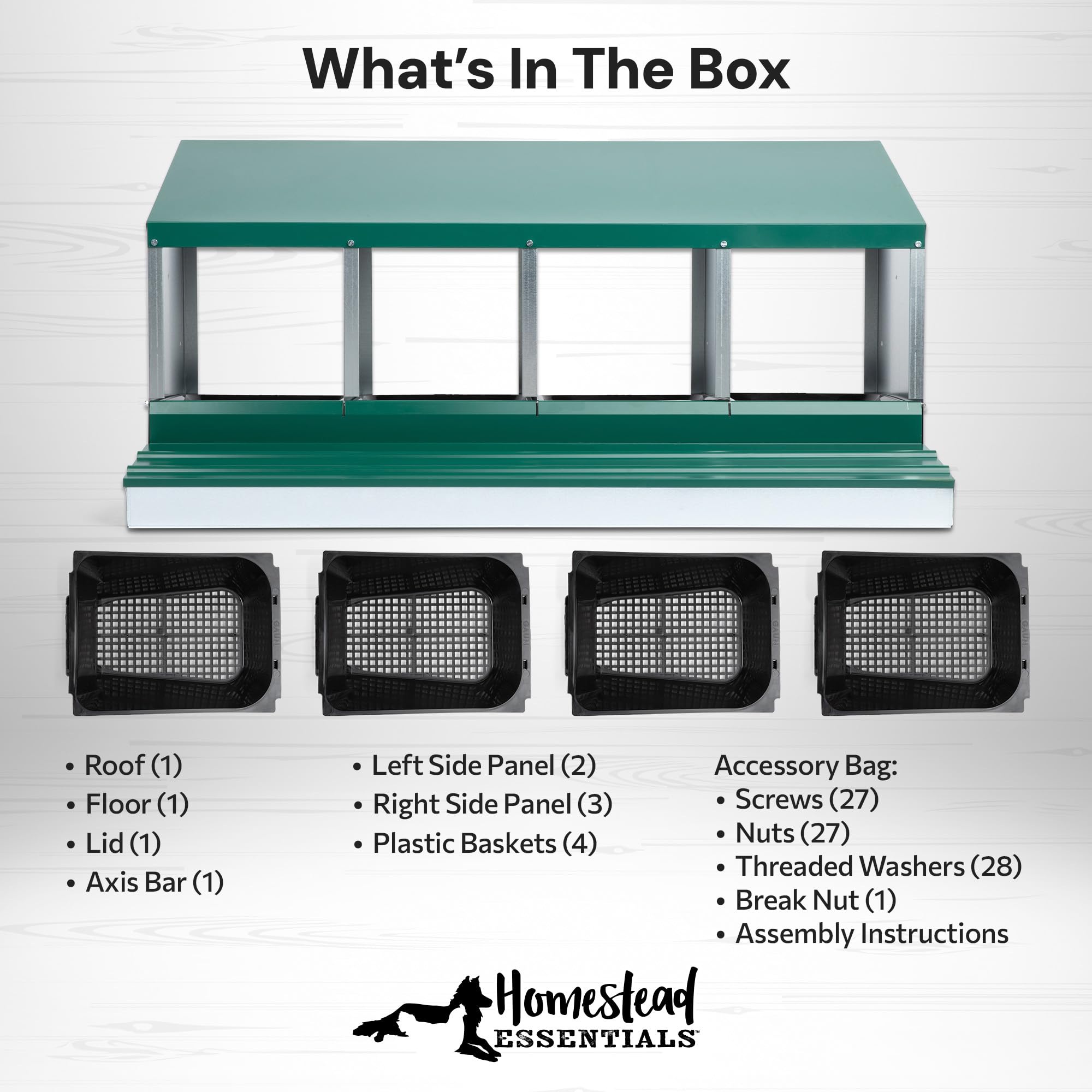 Homestead Essentials installed in a coop demonstrating tidy, accessible egg collection