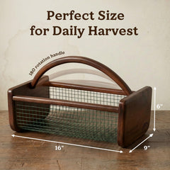 HOMESTEAD rotating wooden handle detail for comfortable grip and smooth pivot
