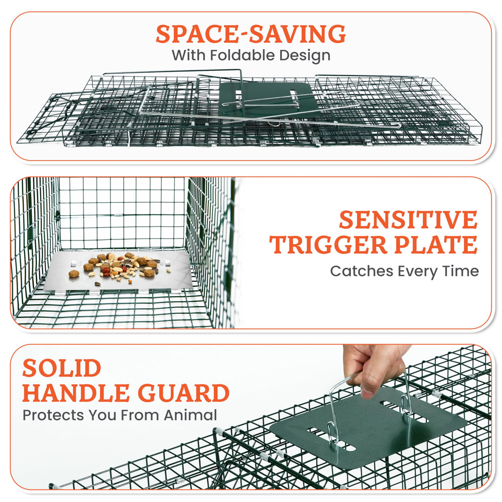HOMESTEAD trap being carried by hand showing portability and ease of transport benefit