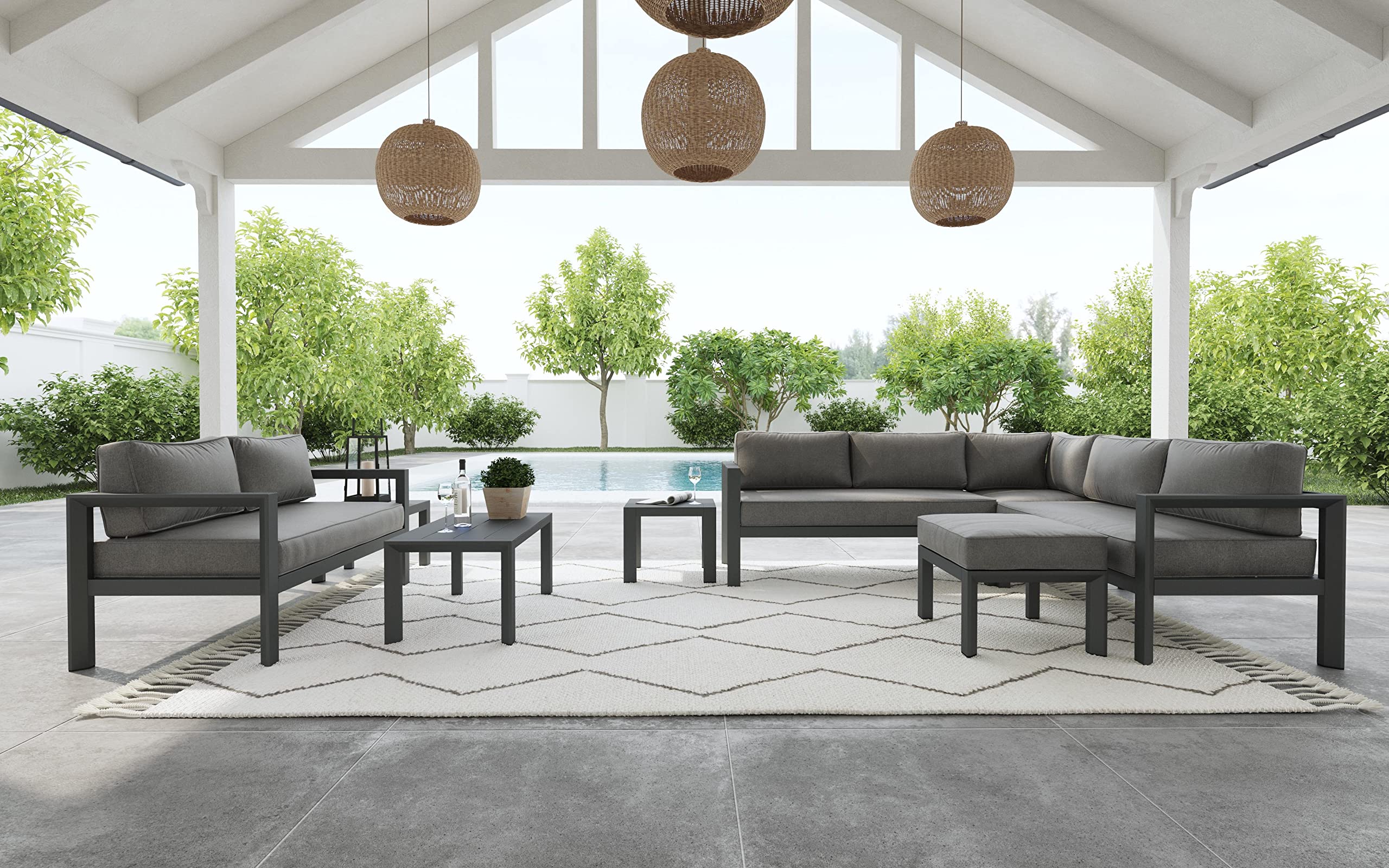 homestyles Grayton in use on patio with drinks showing convenience for entertaining