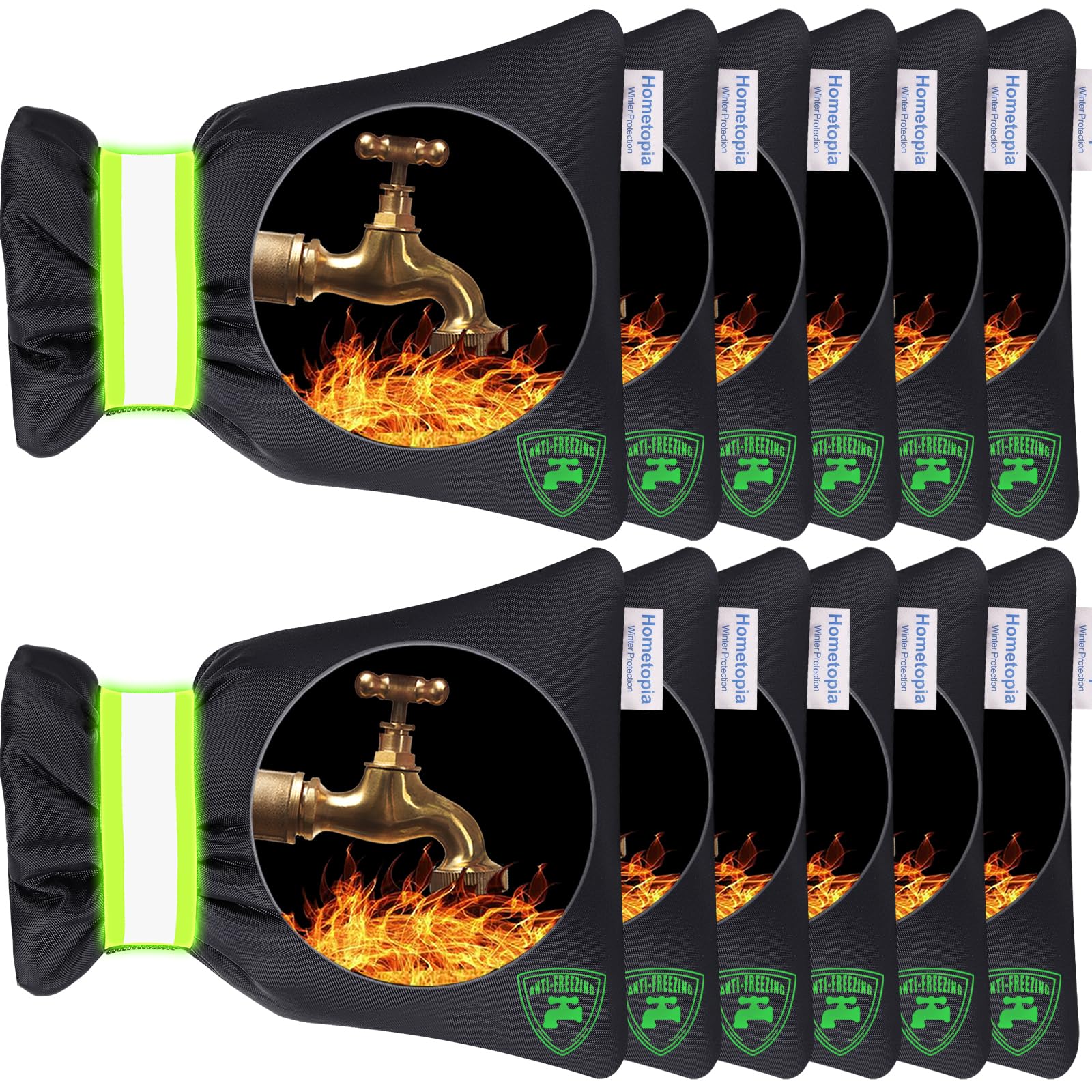 Hometopia front view of faucet covers pack showing product and quantity benefits