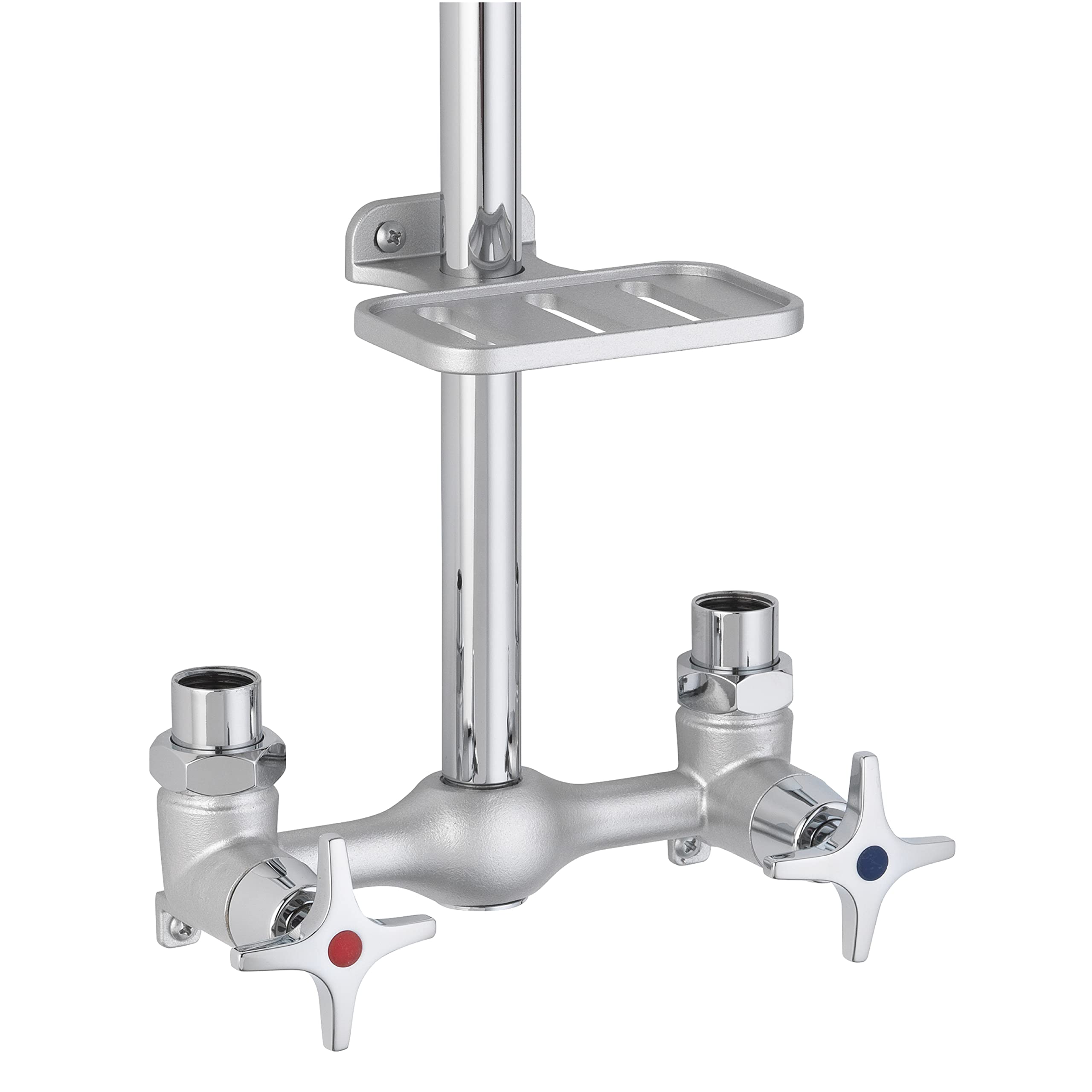 Homewerks plumbing connection close-up showing simple wall-mount installation