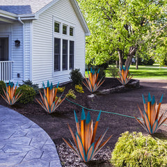 Homight agave sculpture placed in garden offering year-round focal point