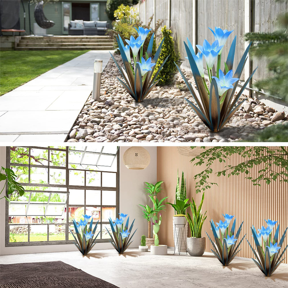 Homight agave metal colocado en maceta demostrando versatilidad decorativa