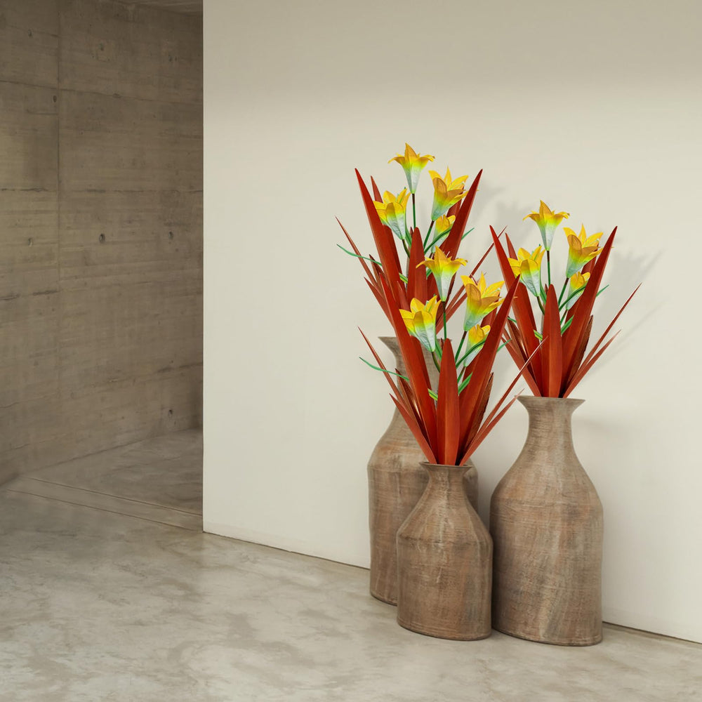 Homight metal agave at dusk with lighting, presents outdoor ambiance and year-round decor benefit