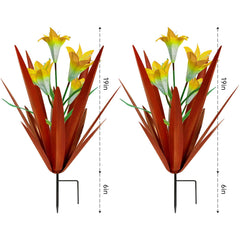 Homight metal agave placed in yard bed, demonstrates low-maintenance color and landscape impact