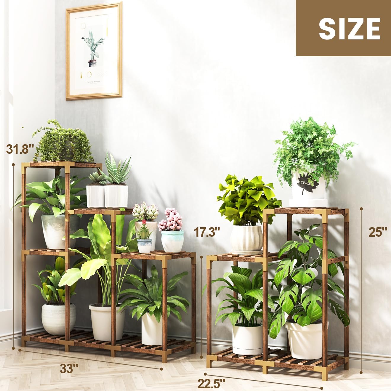 HOMKIRT lifestyle balcony display with plants showing compact style and enhanced plant exposure