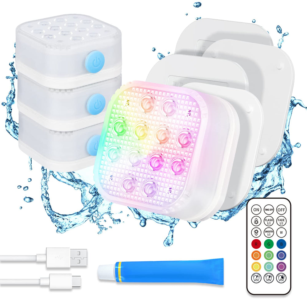 Homly front view four lights showing bright pool illumination benefits