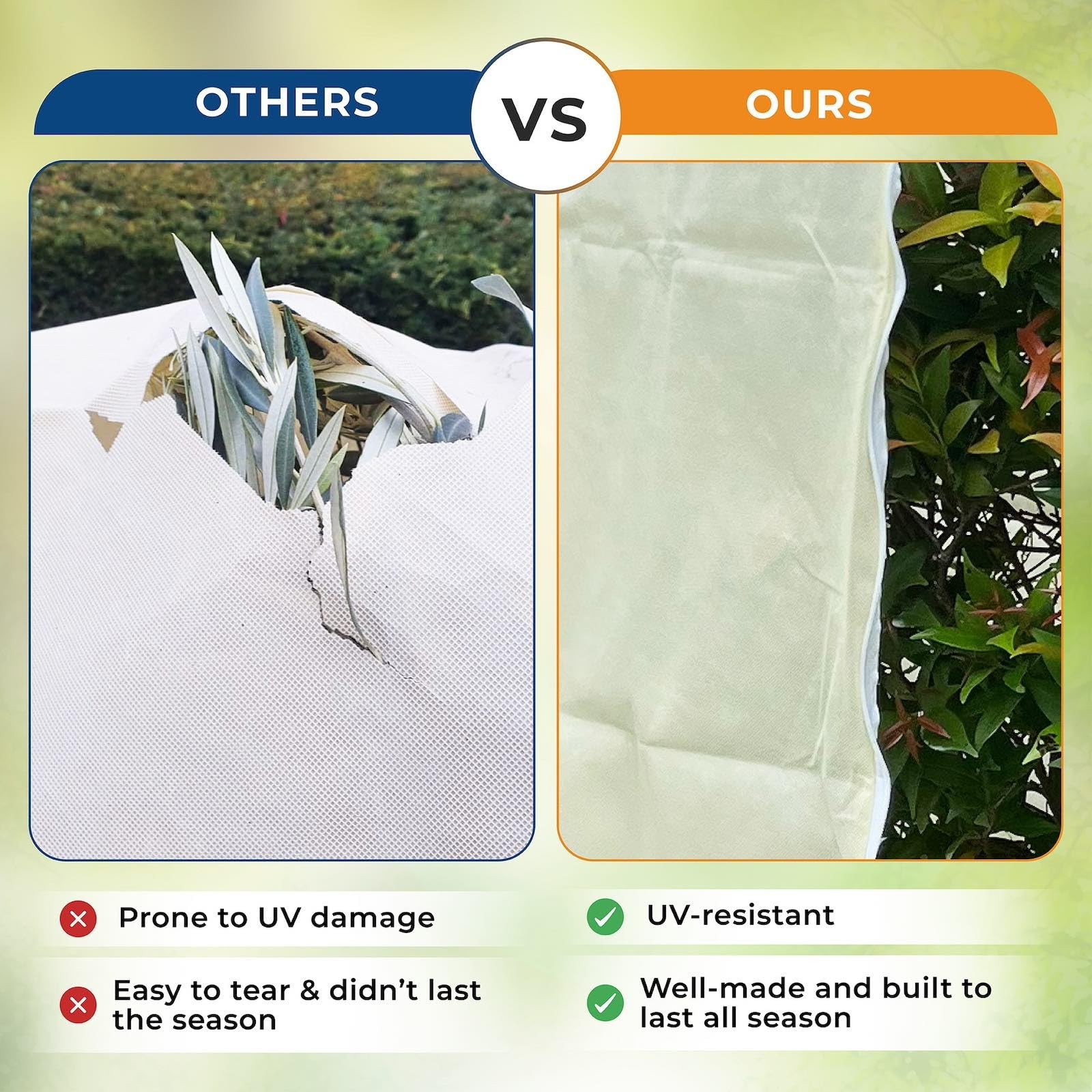 Homoda-covered shrub in garden demonstrating frost protection and neat appearance
