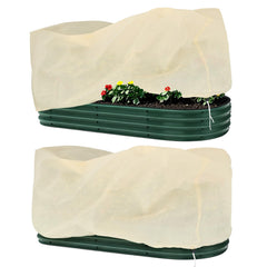 Homoda front view covering a 2x4 raised bed protects plants from frost and wind