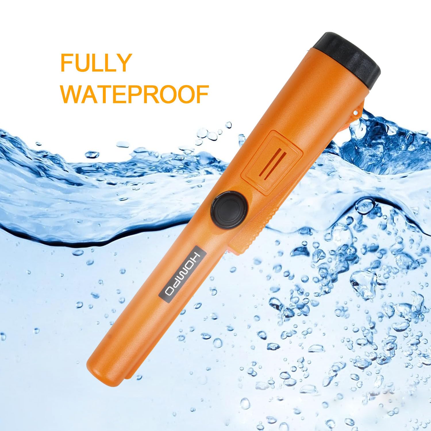 HOMPO pinpointer submerged demonstrating waterproof recovery capability