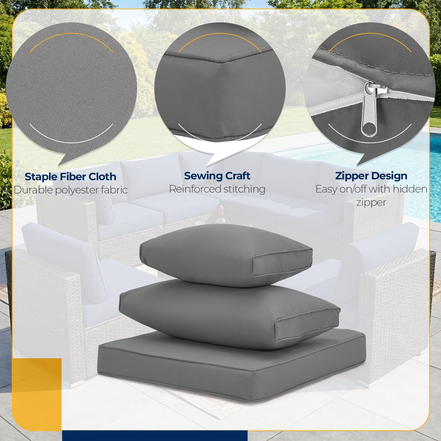 HOMREST backrest and armrest covers arranged to show complete set protection