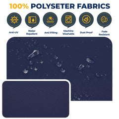 HOMREST seat cover fitted on cushion illustrating tailored fit and protection