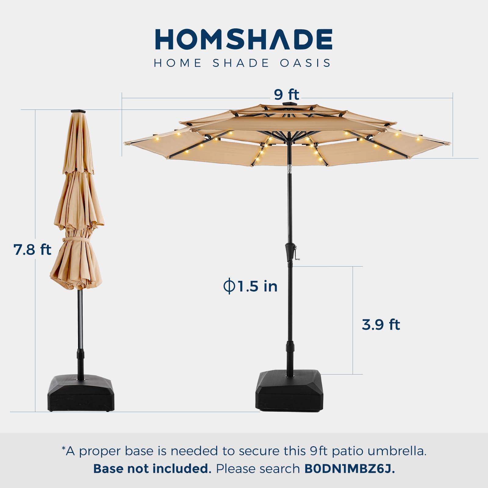HOMSHADE evening patio scene showcasing solar lights enhancing ambiance