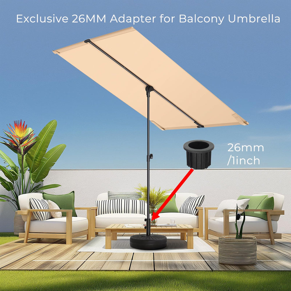 HOMSHADE ring installed in a umbrella base providing stable support