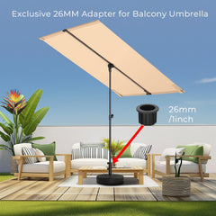 HOMSHADE ring installed in a umbrella base providing stable support