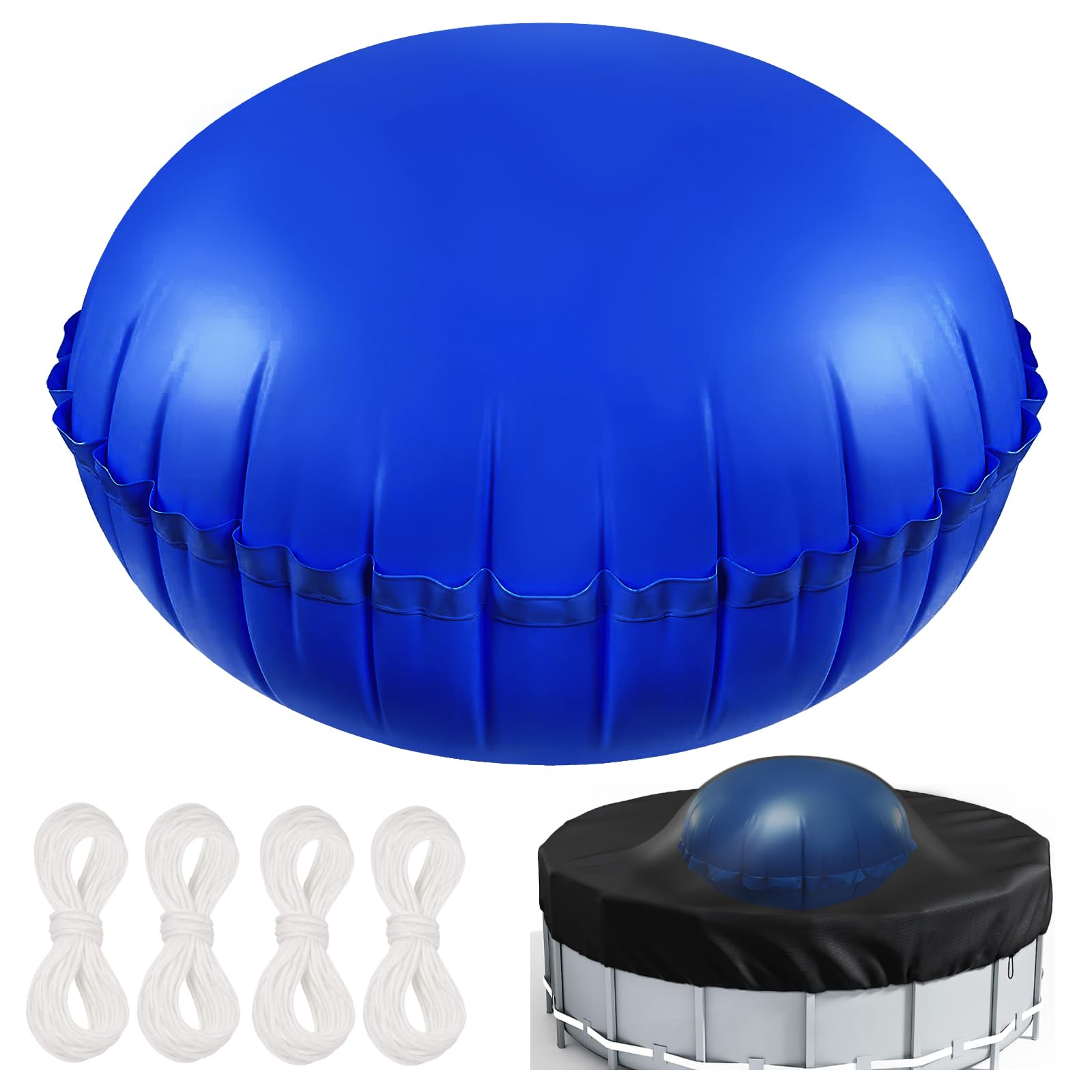 HOMSHIAM front view of inflated pool pillow showing full shape and center support benefit
