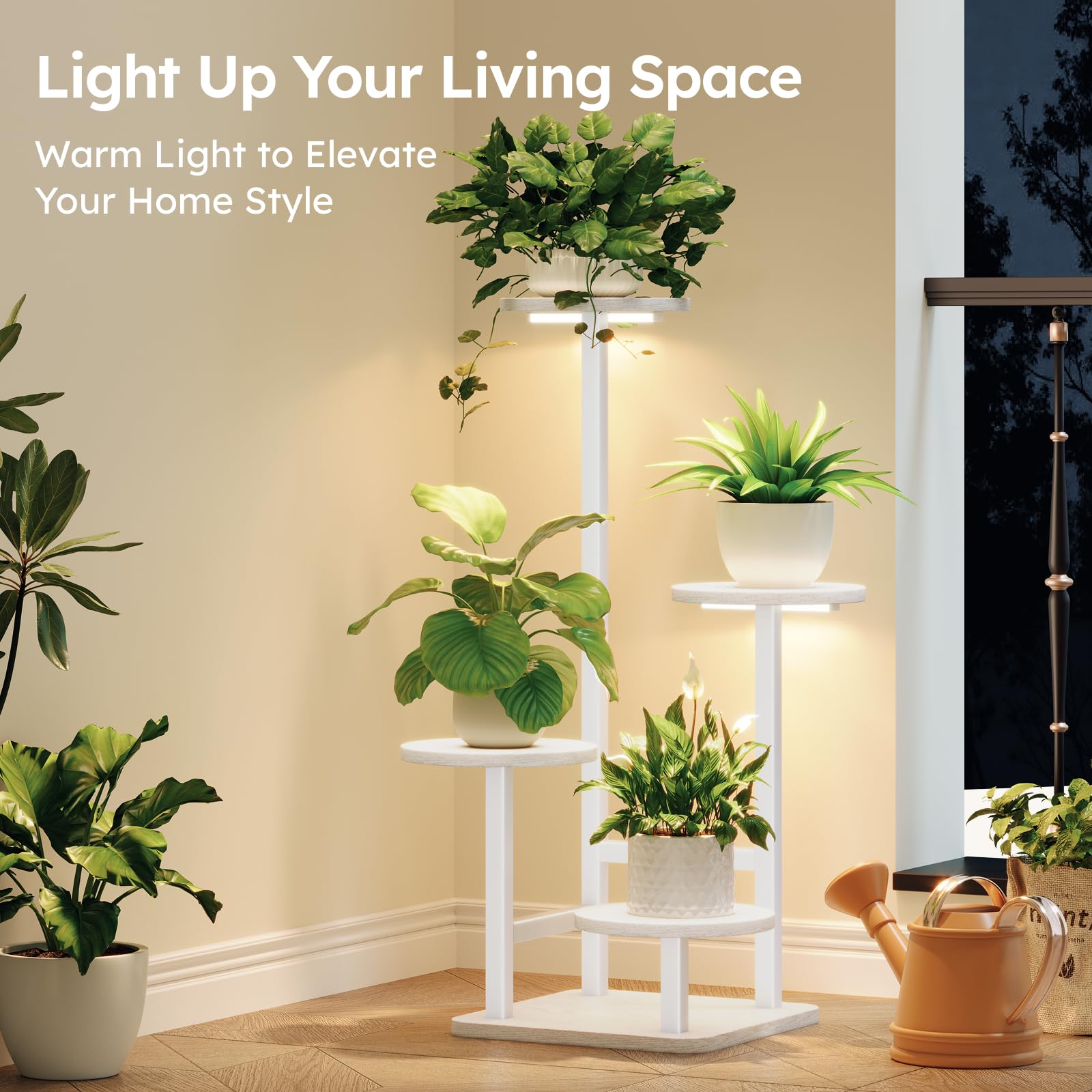 Homsorout adjustable light angled over seedlings to ensure even coverage