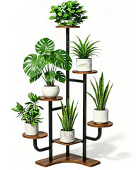 Homsorout front view showing six-tier corner plant display and space-saving benefit