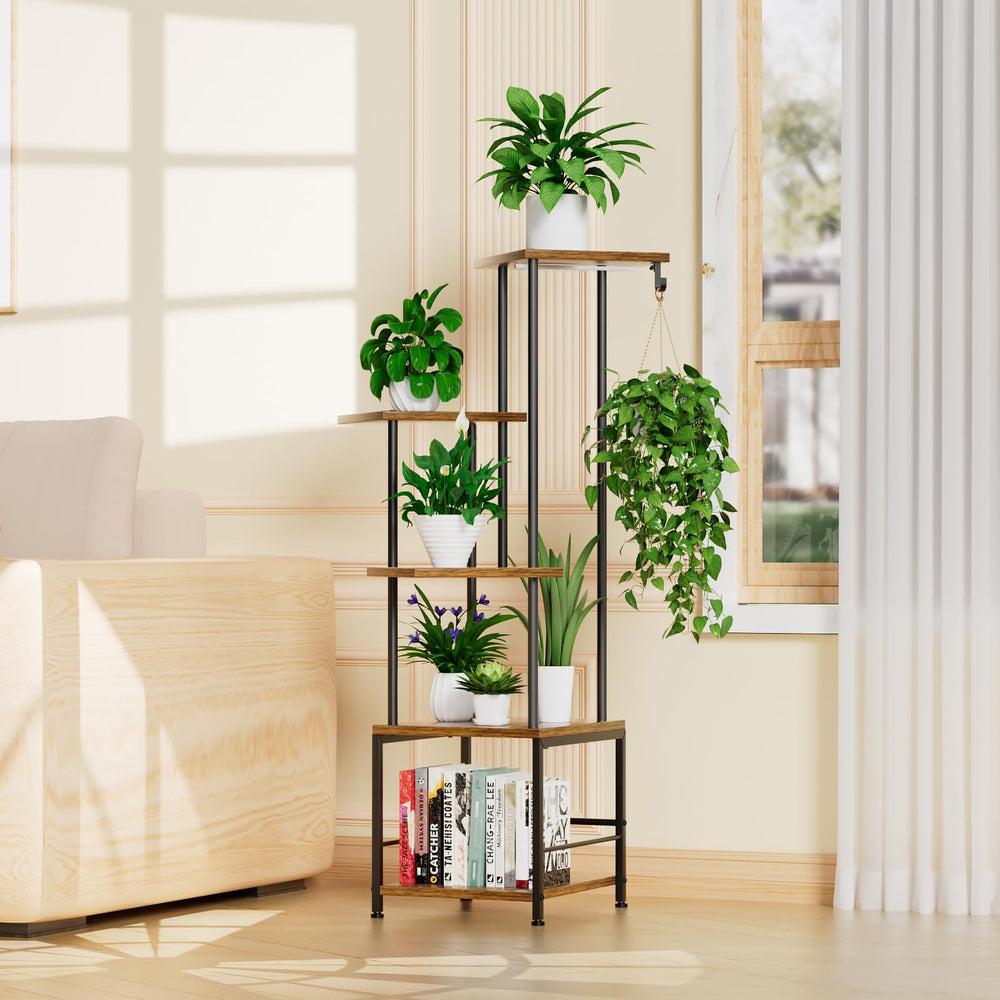 Homsorout evenly lit plant display showing how built-in lights brighten shaded areas