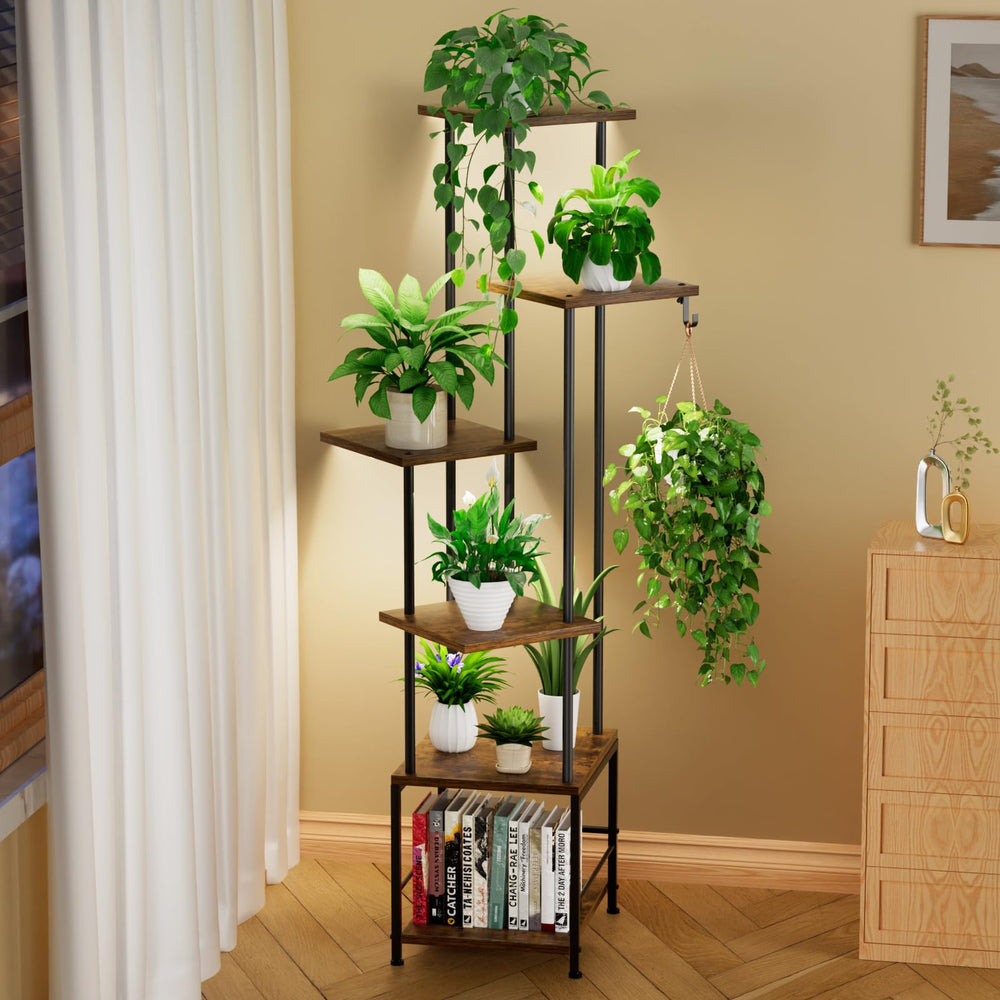 Homsorout front view of assembled stand shows space-saving benefits