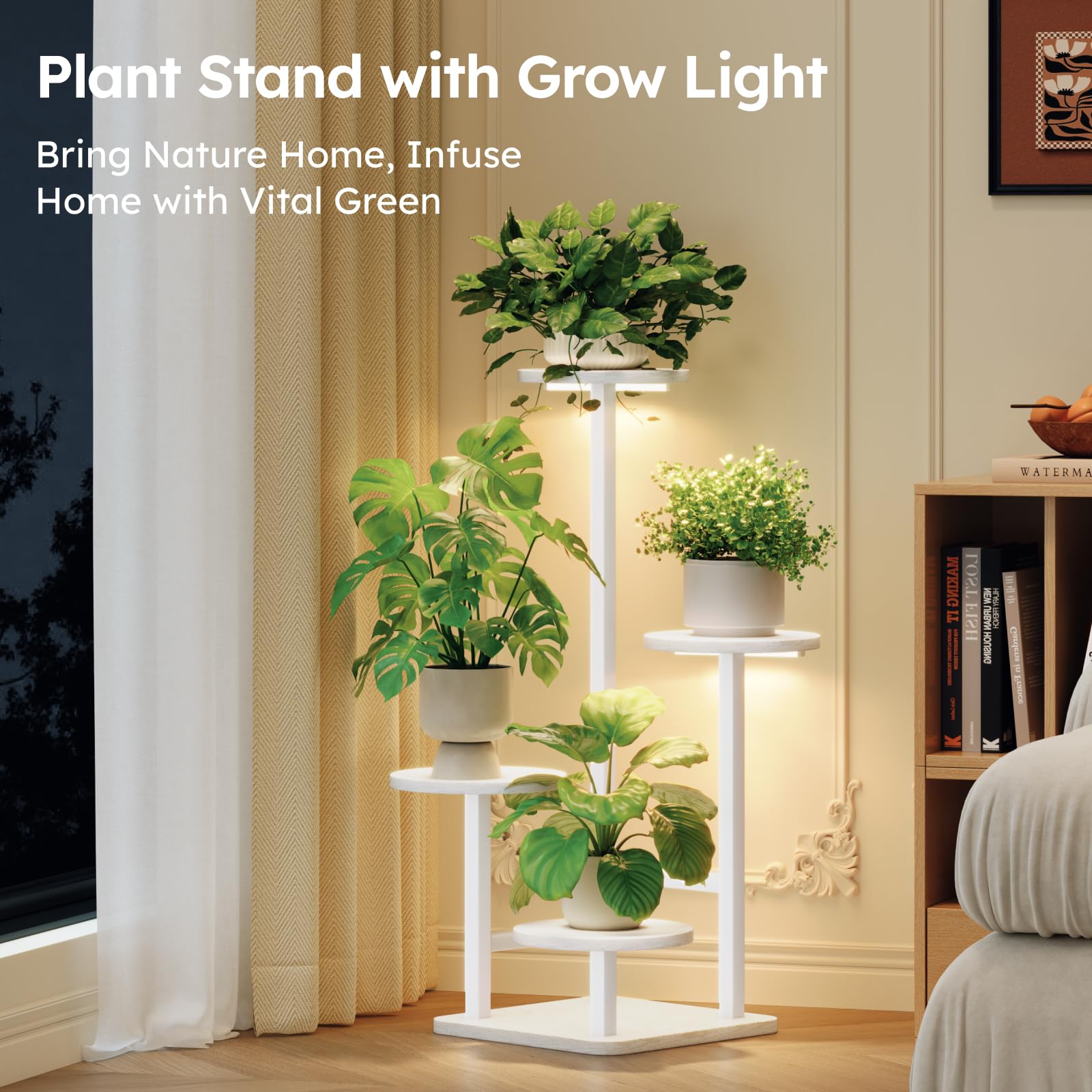 Homsorout close-up of adjustable dual grow light for improved plant growth